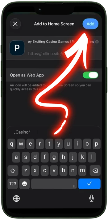 Rollino Confirm and tap Add
