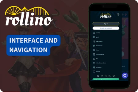 Rollino App Interface and Navigation